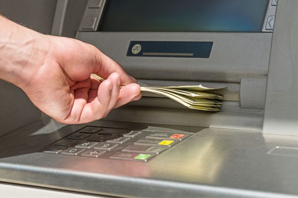 Withdrawal of money at ATM